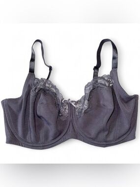 Parfait Tess 36H Unlined Bra Gray Lace Full Coverage Underwire Full Coverage